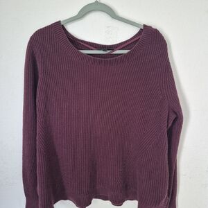 Lane Bryant Plum Crew Neck Sweater